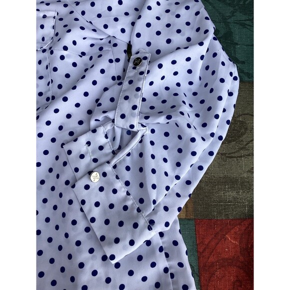 Adrienne Vittadini Polka Dot Women's Button Up Blouse Size Large New with Tags - Picture 4 of 10